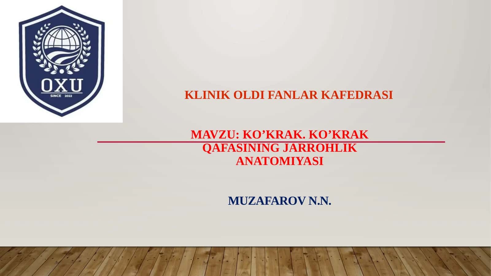 Ko'krak qafasining jarrohlik anatomiyasi 1