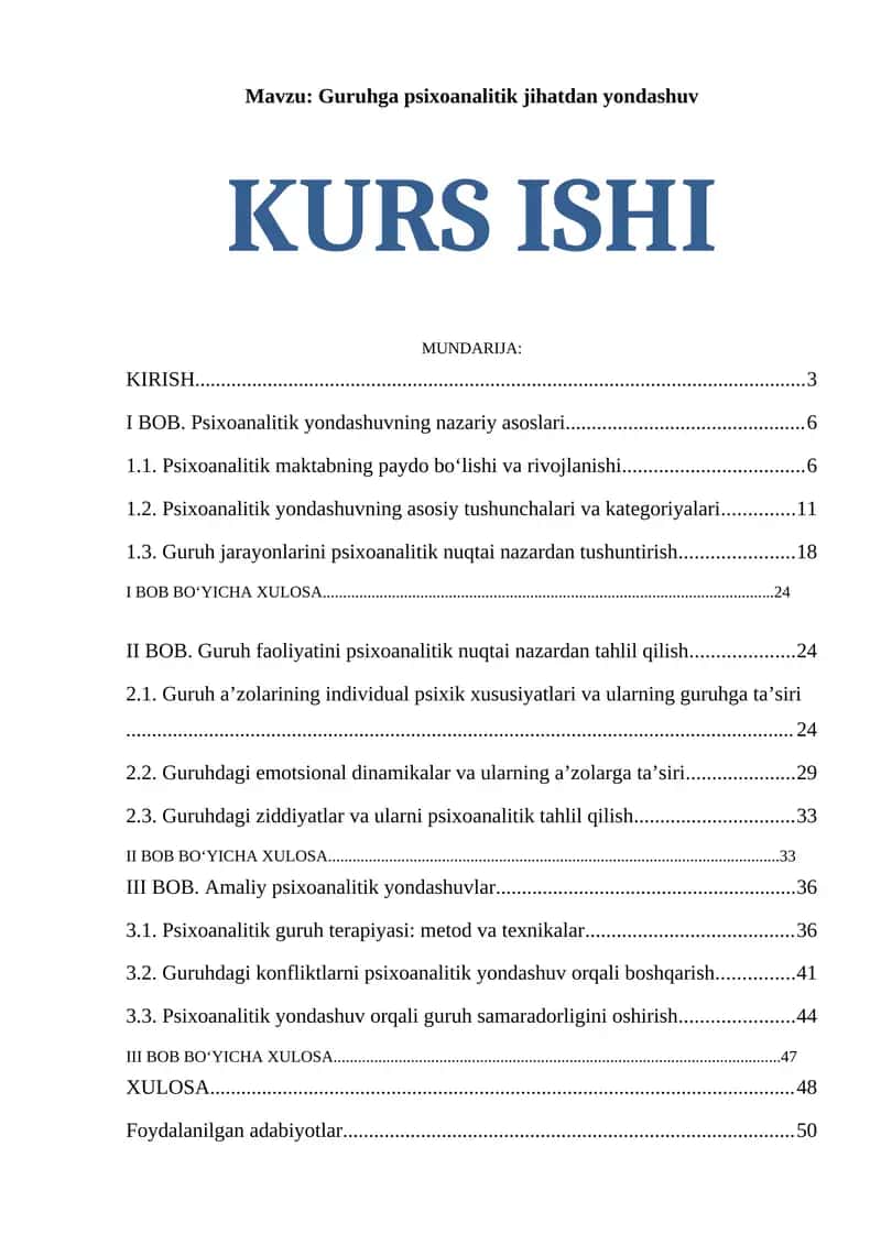 Guruhga psixoanalitik jihatdan yondashuv 1