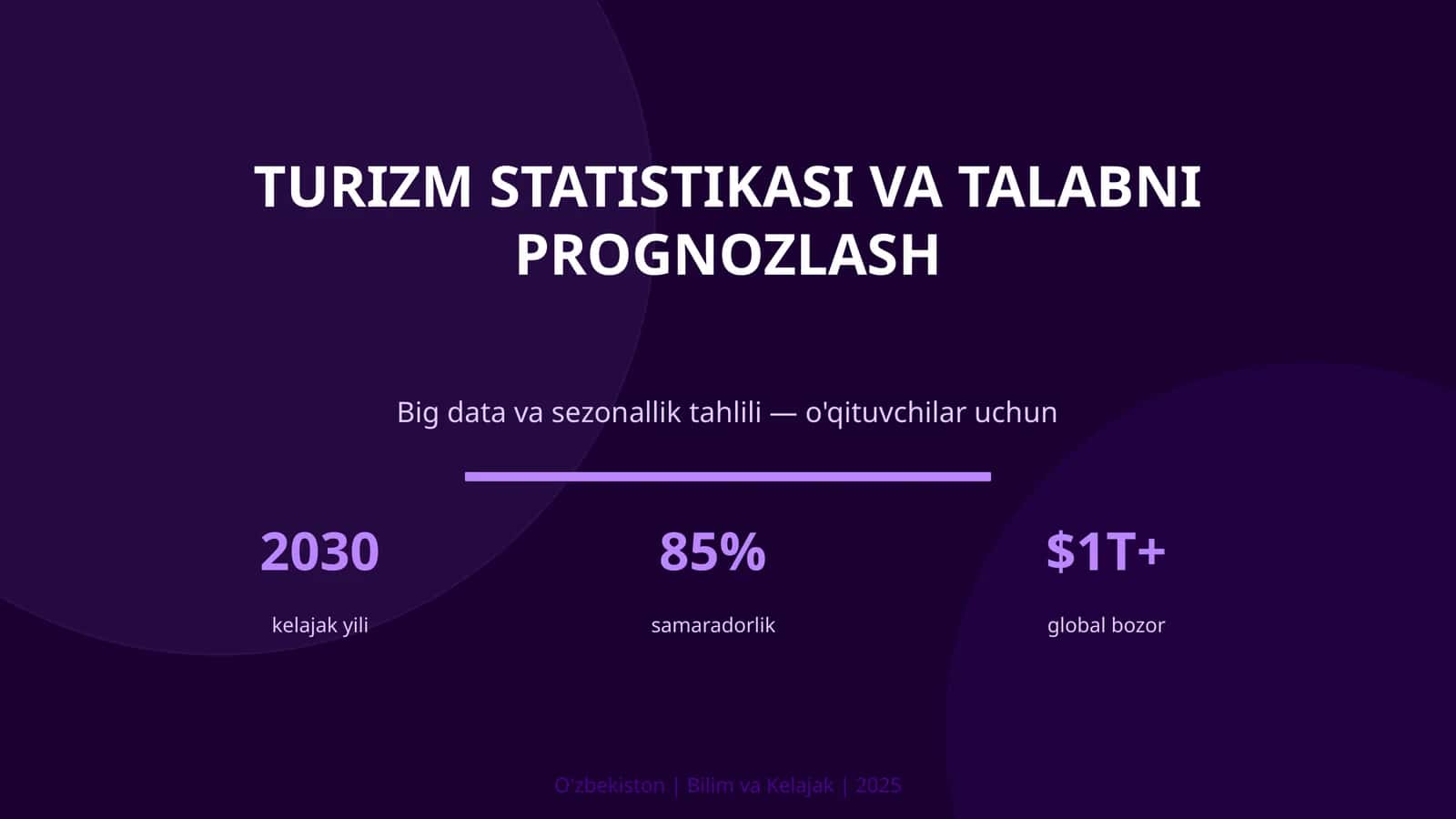 Turizm statistikasi va talabni prognozlash 1