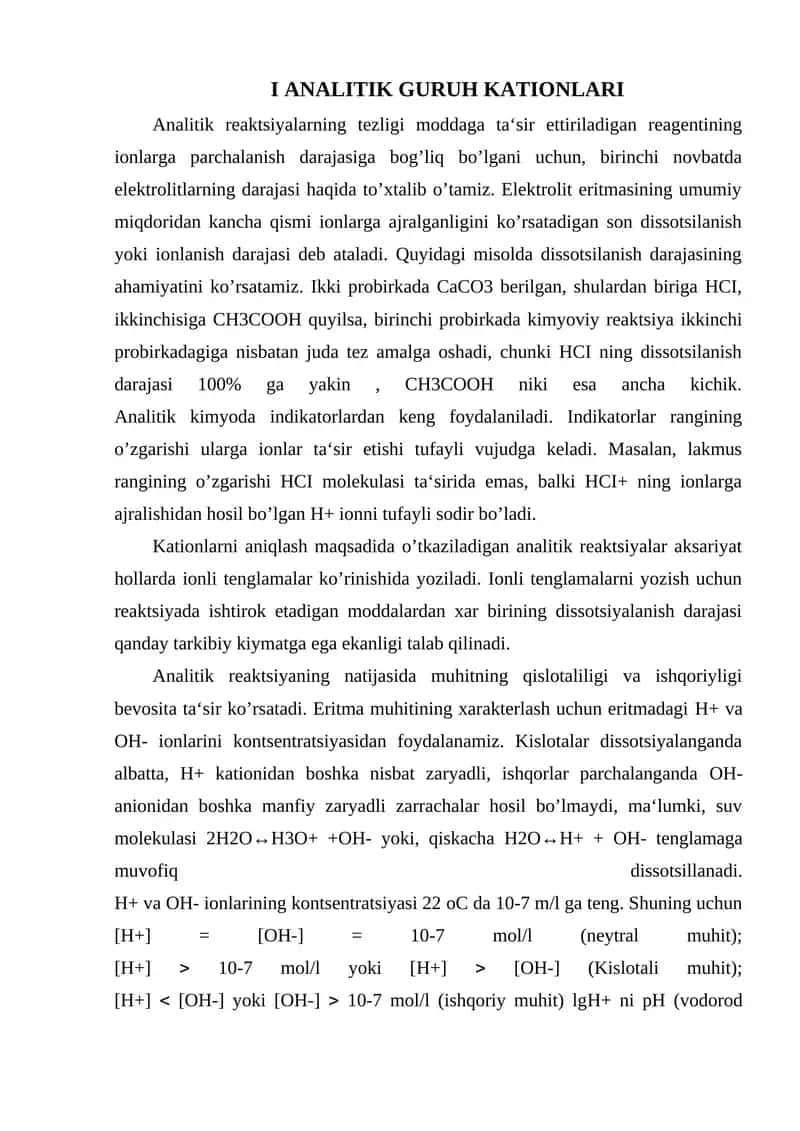 Analitik Kimyo 1