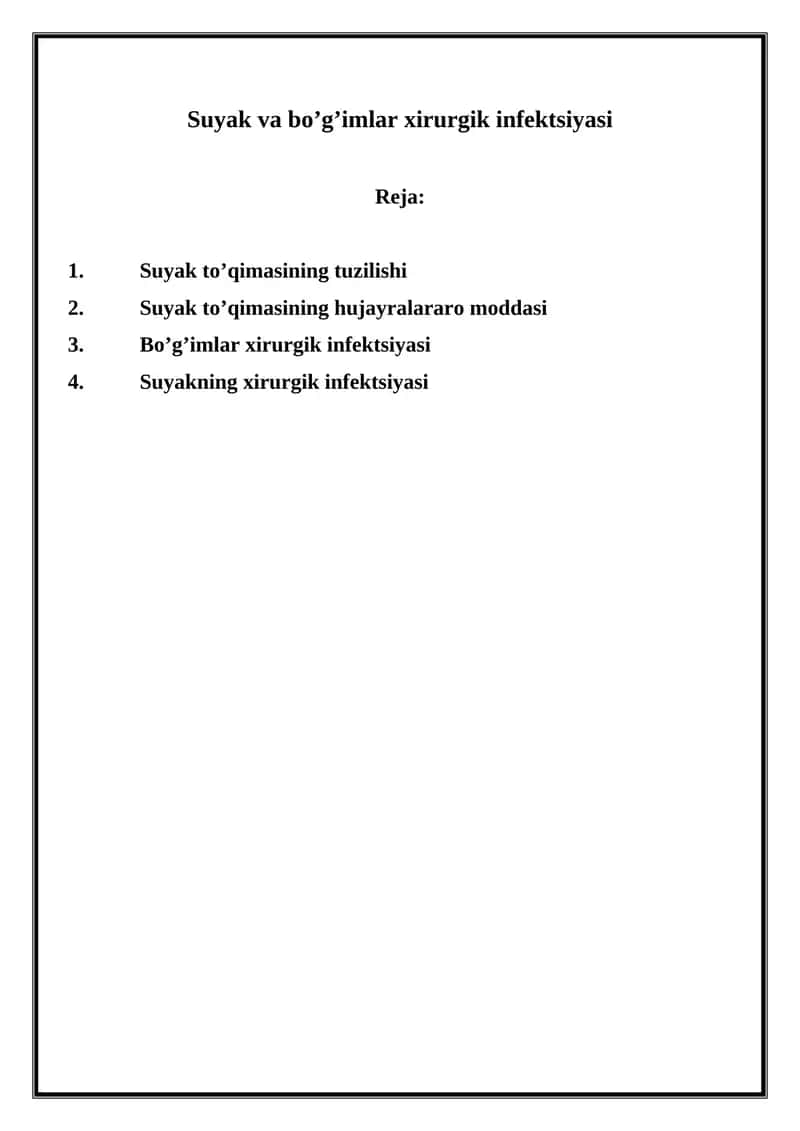 Suyak va bo’g’imlar xirurgik infektsiyasi 1