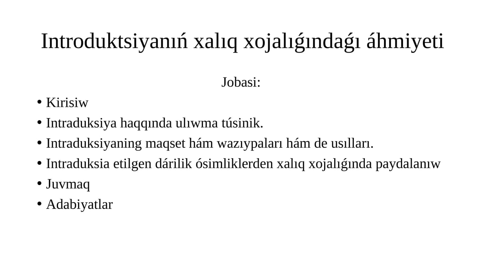 Introduktsiyanıń xalıq xojalıǵındaǵı áhmiyeti 1