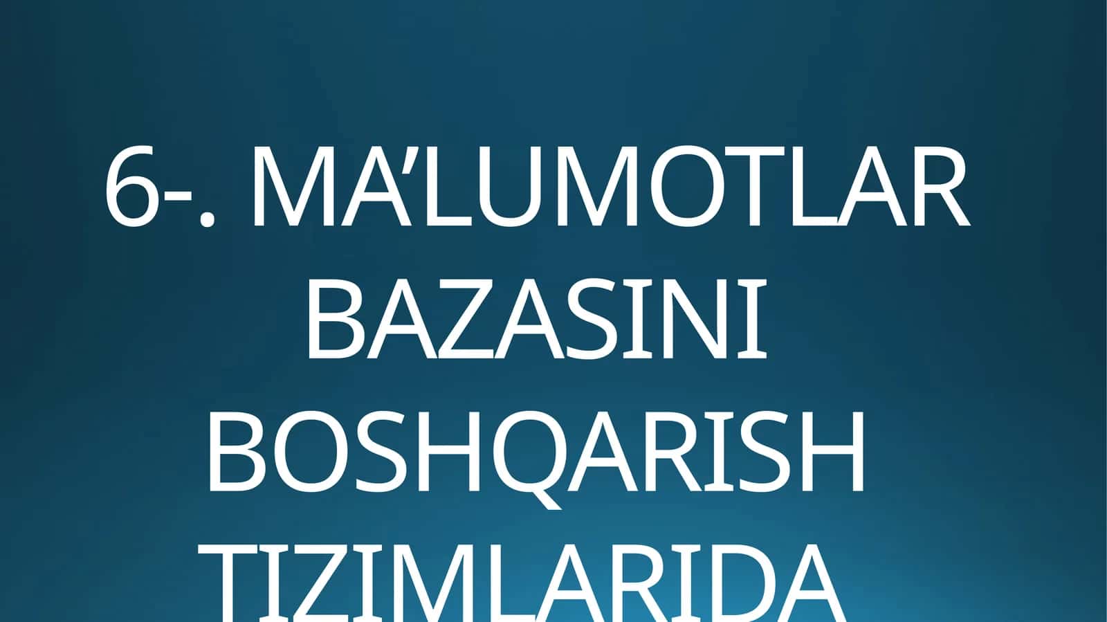 Relatsion modelni yaratish maqsadlari 1
