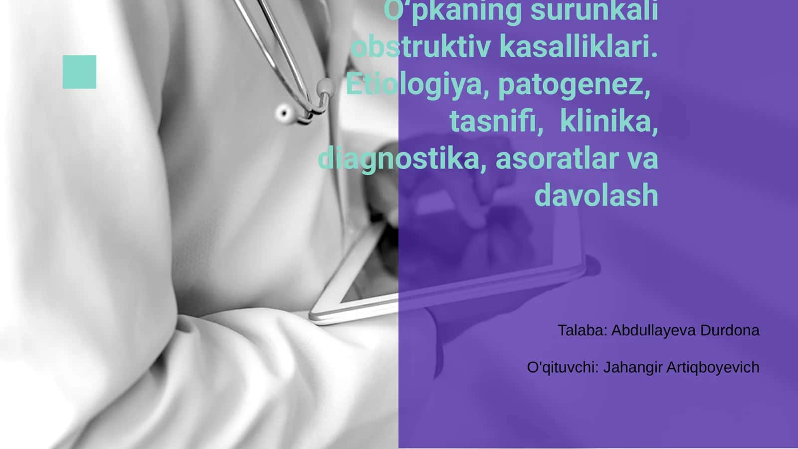 Oʻpkaning surunkali obstruktiv kasalliklari 1