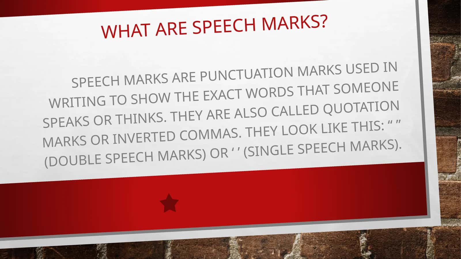 Speech marks 1