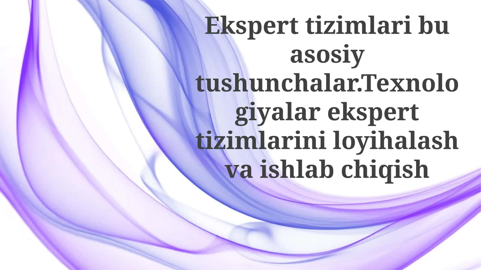 Ekspert tizimlari 1