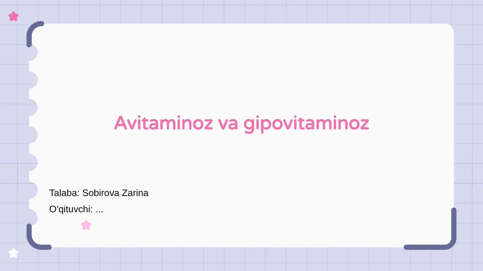 Avitaminoz va gipovitaminoz 1