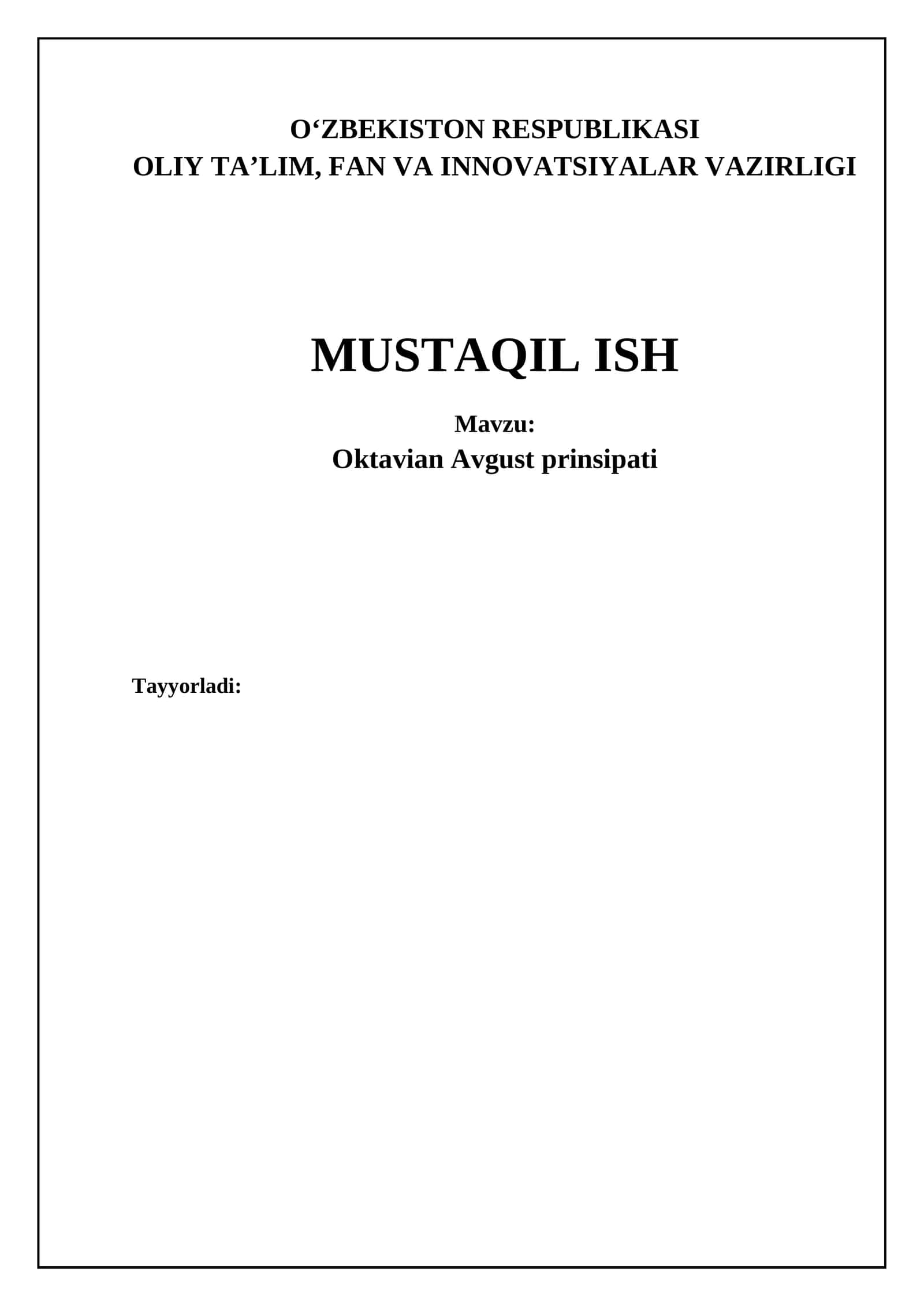 Oktavian Avgust prinsipati 1