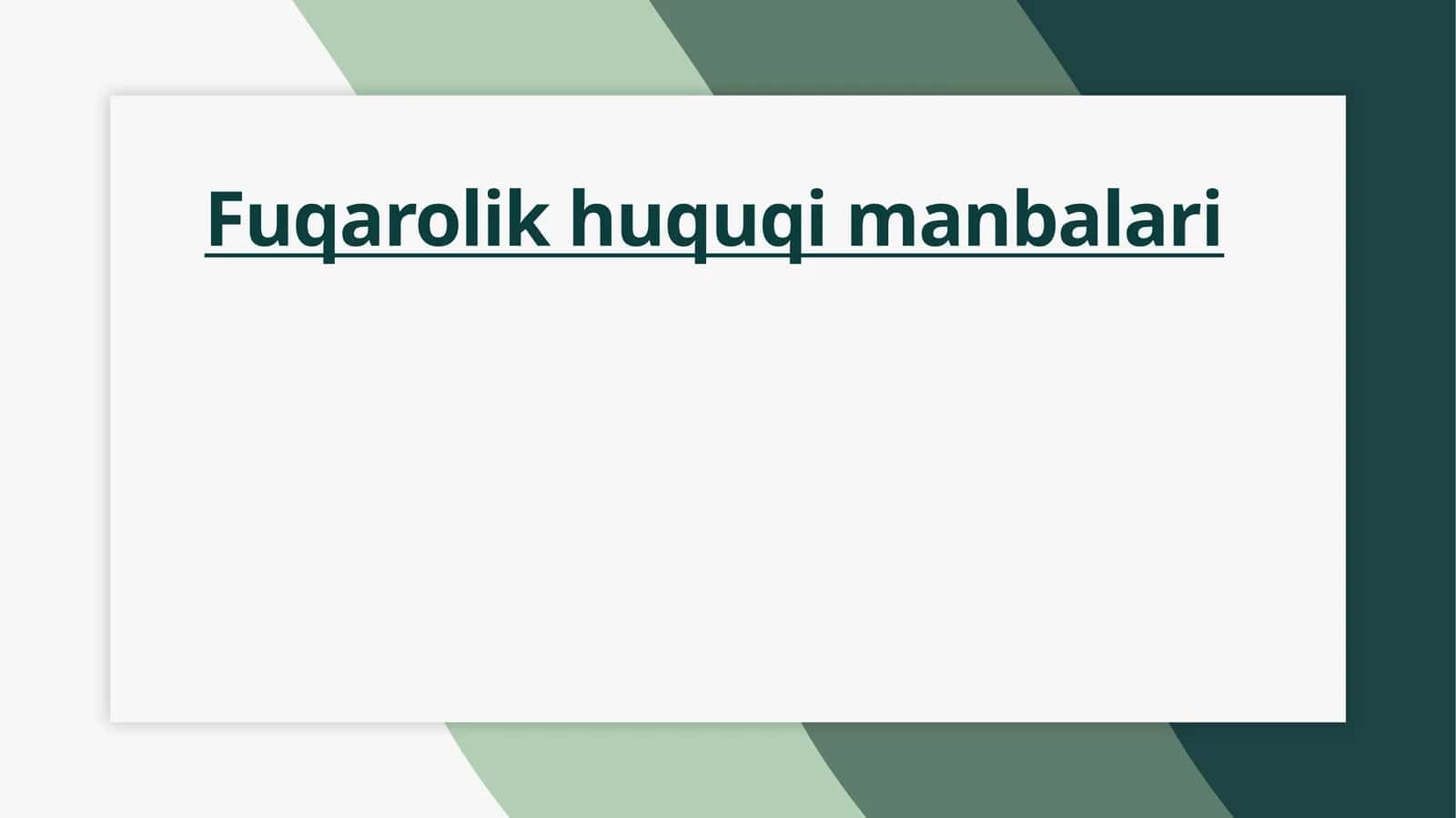 Fuqarolik huquqi manbalari 1
