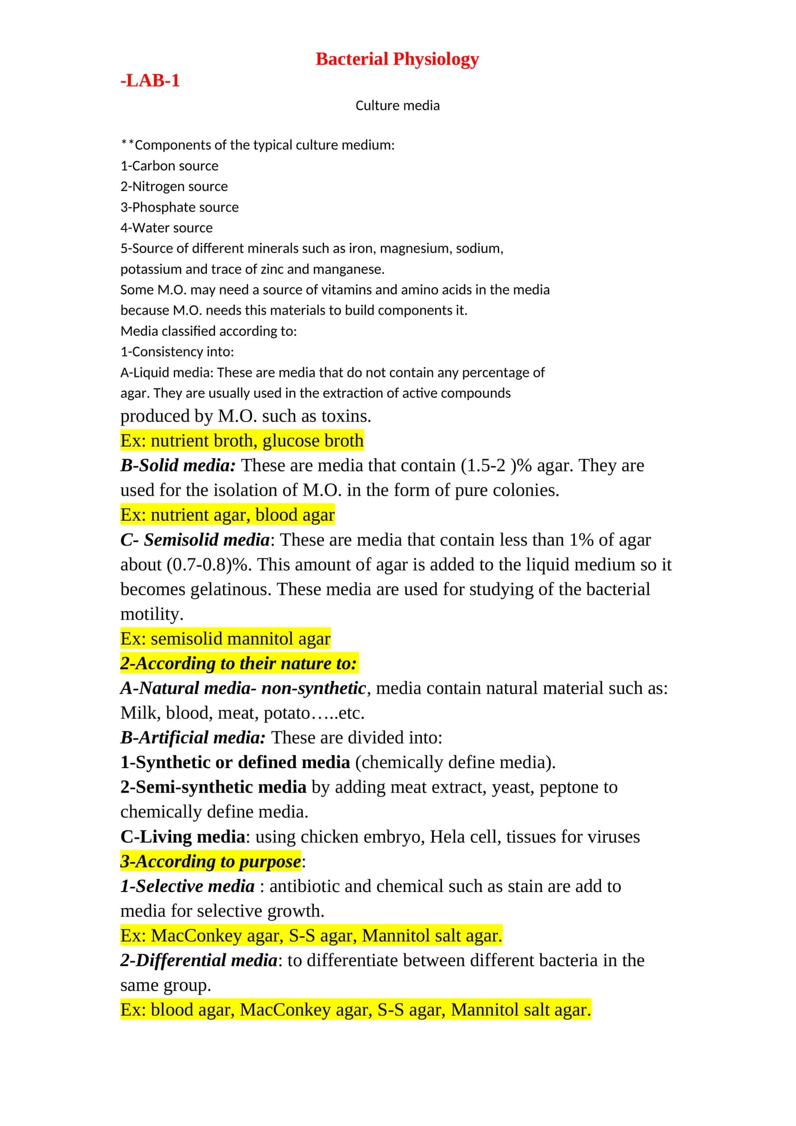 Bacterial Physiology 1