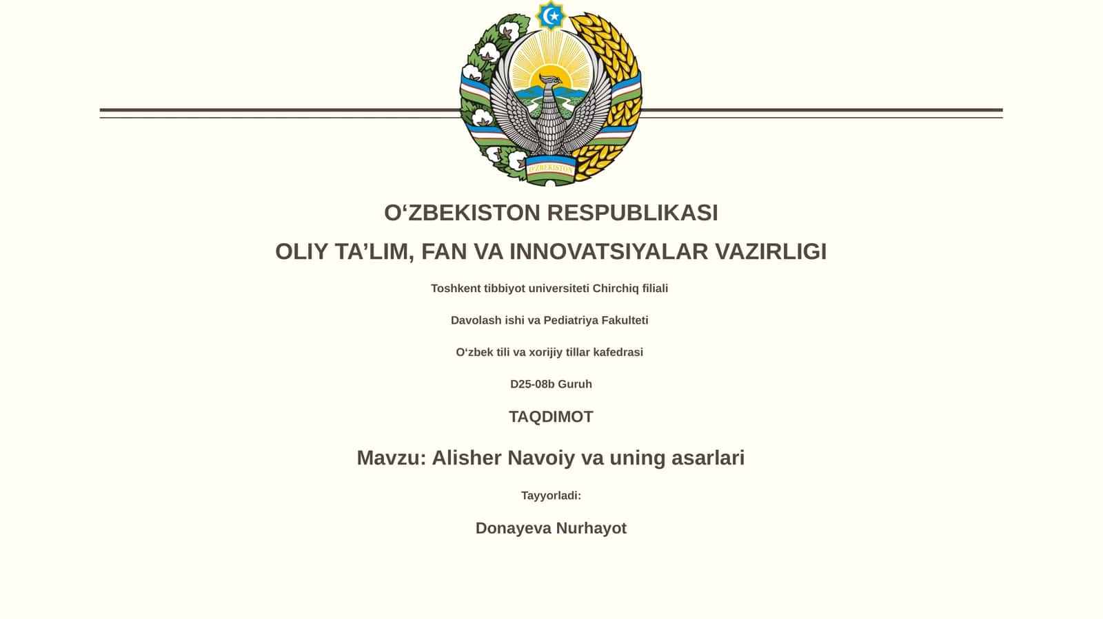 Alisher Navoiy va uning asarlari 1