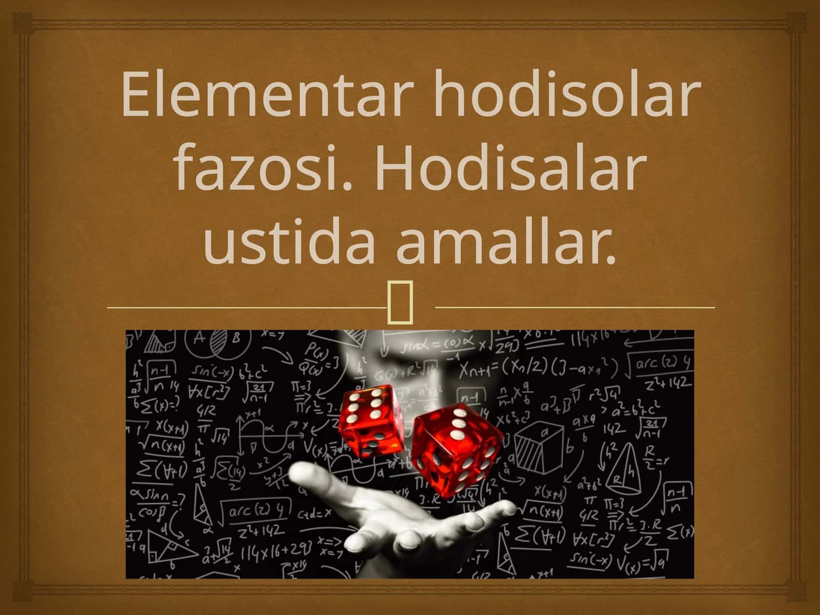 Elementar hodisolar fazosi. Hodisalar ustida amallar 1