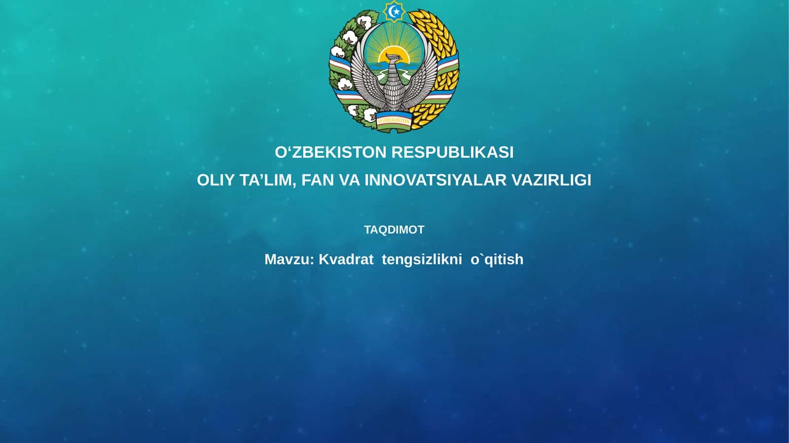 Kvadrattengsizliknio`qitish 1