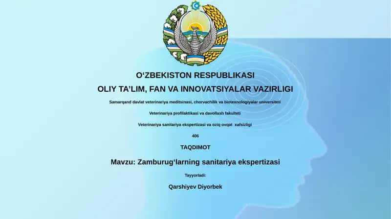 Zamburug‘larning sanitariya ekspertizasi 1
