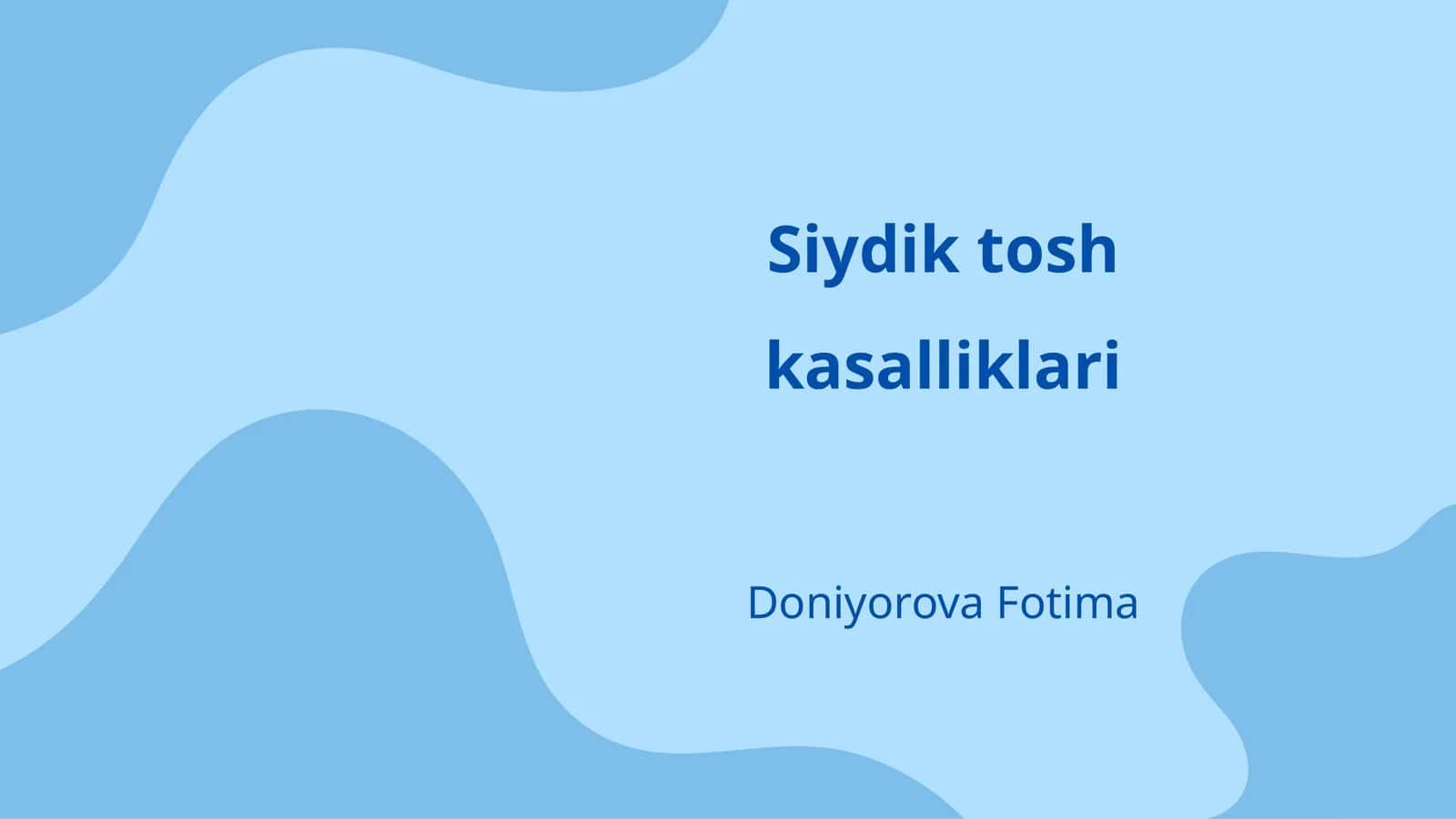 Siydik tosh kasalliklari 1