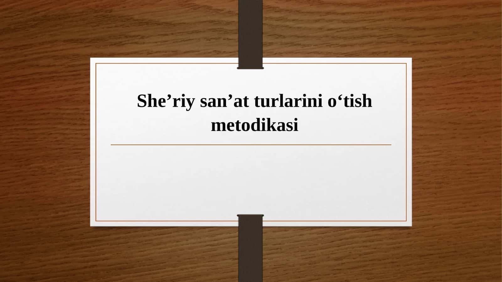 She’riy san’at turlarini o‘tish metodikasi 1