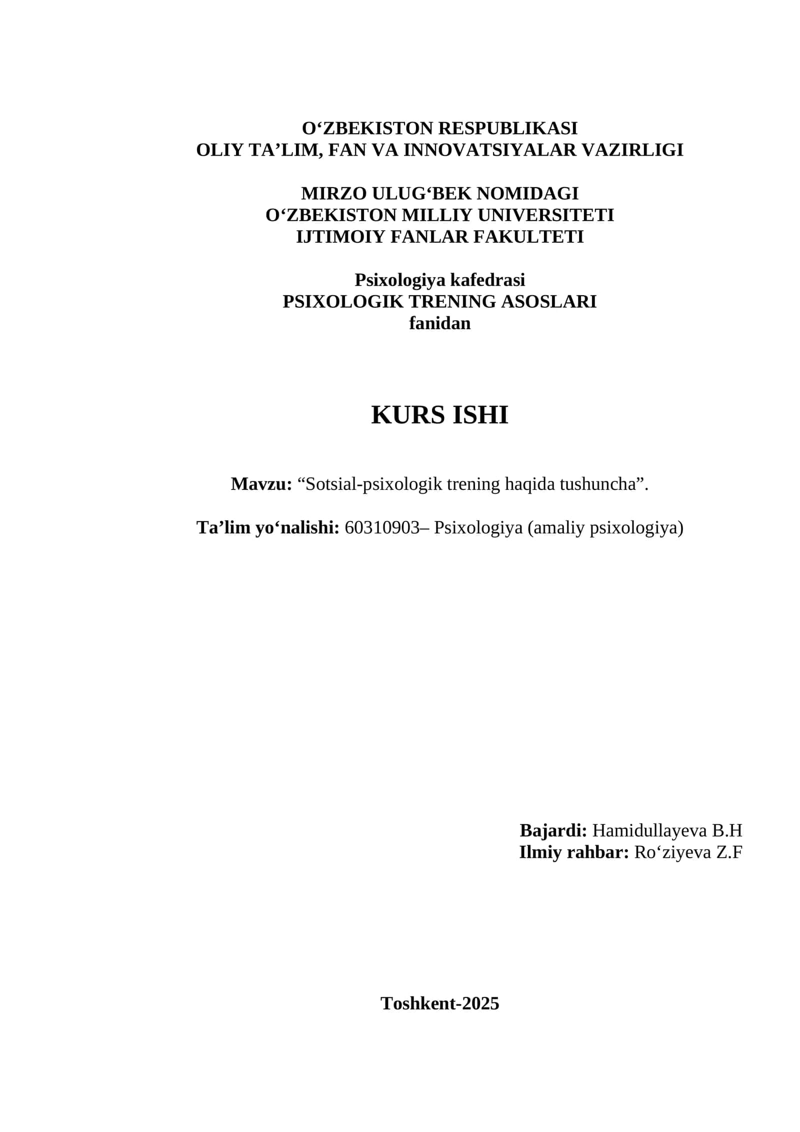PSIXOLOGIK TRENING ASOSLARI 1