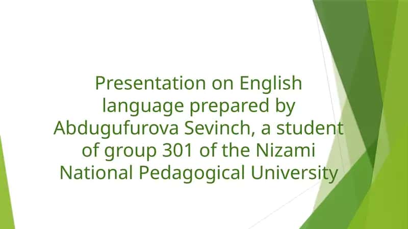 Presentation on English language 1