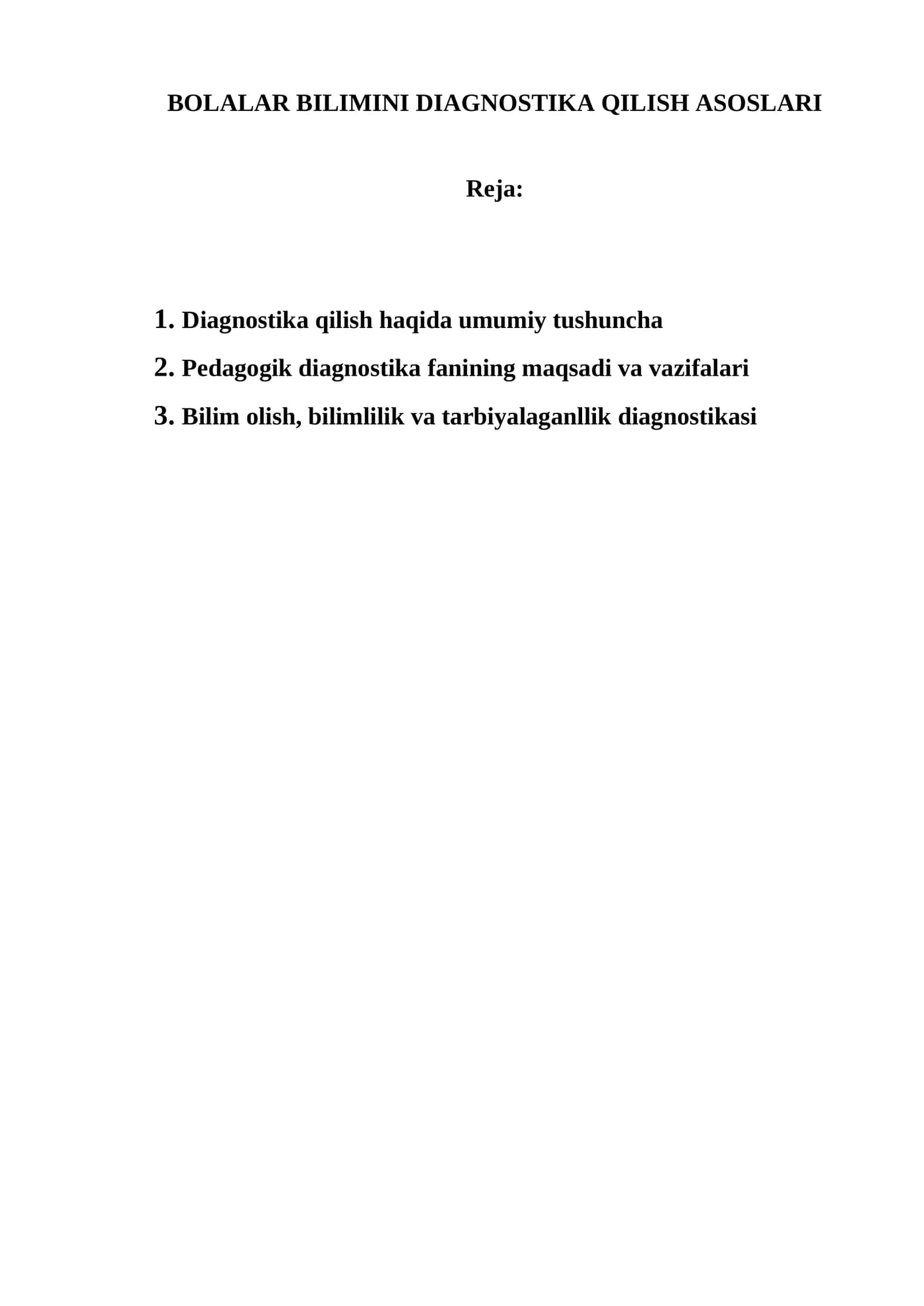 BOLALAR BILIMINI DIAGNOSTIKA QILISH ASOSLARI 1