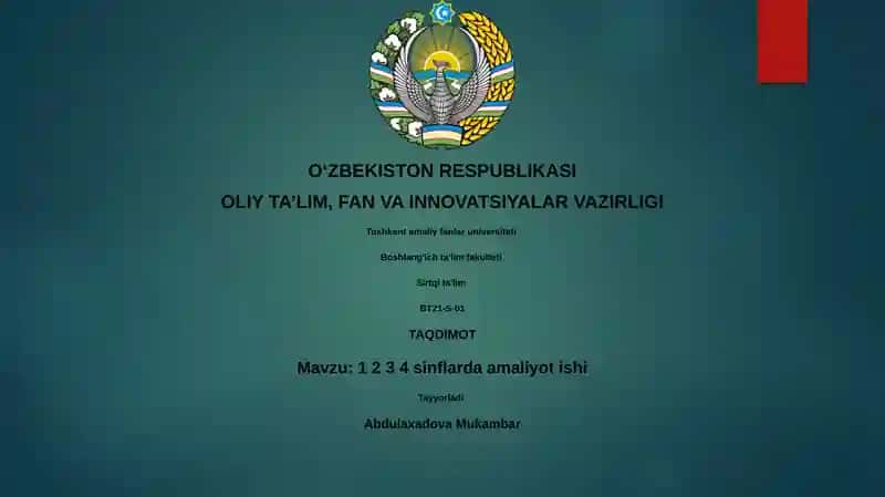 Amaliy ishning mohiyati va ahamiyati