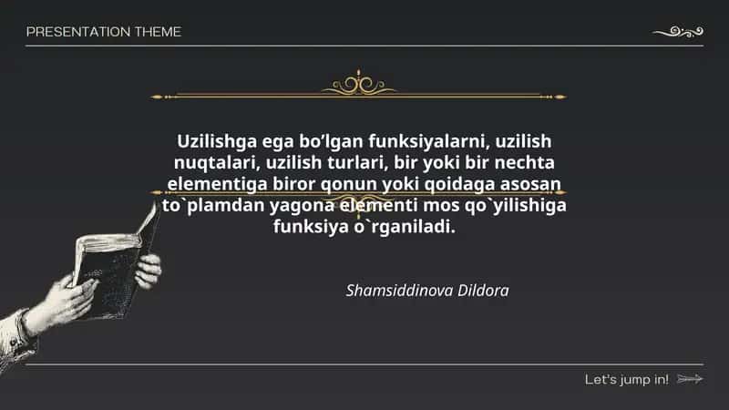 Uzilishga ega bo’lgan funksiyalarni 1