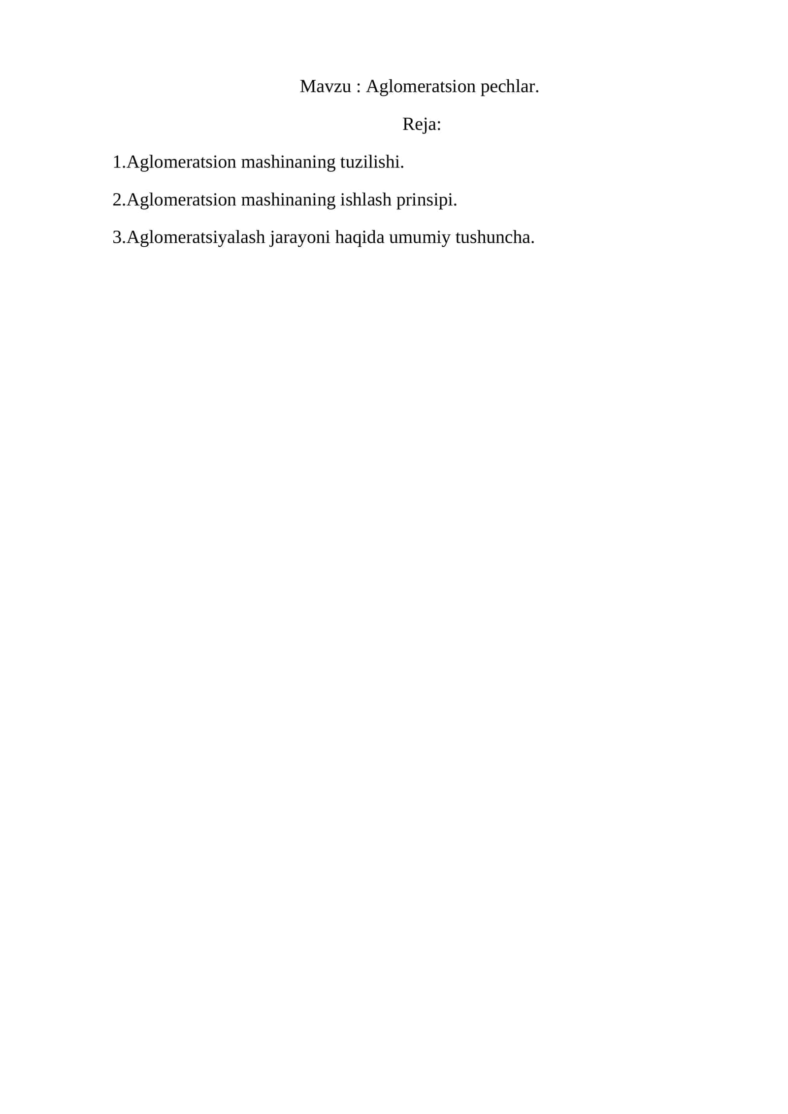 Aglomeratsion pechlar 1