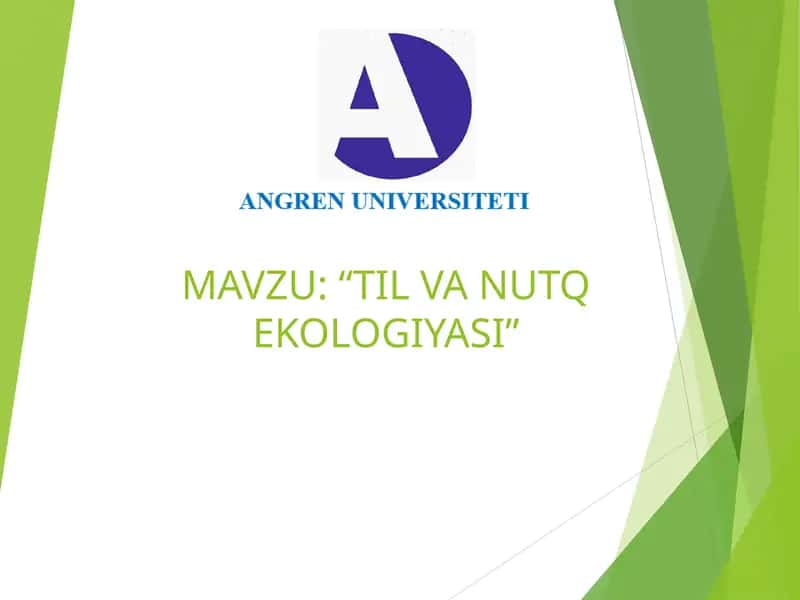 Til va Nutq Ekologiyasi 1