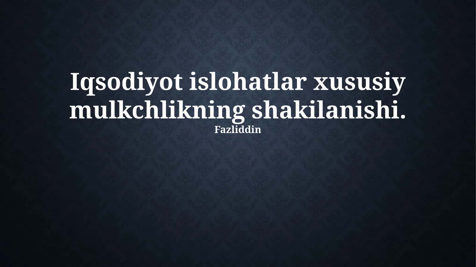 Xususiy mulkning shakilanishi 1