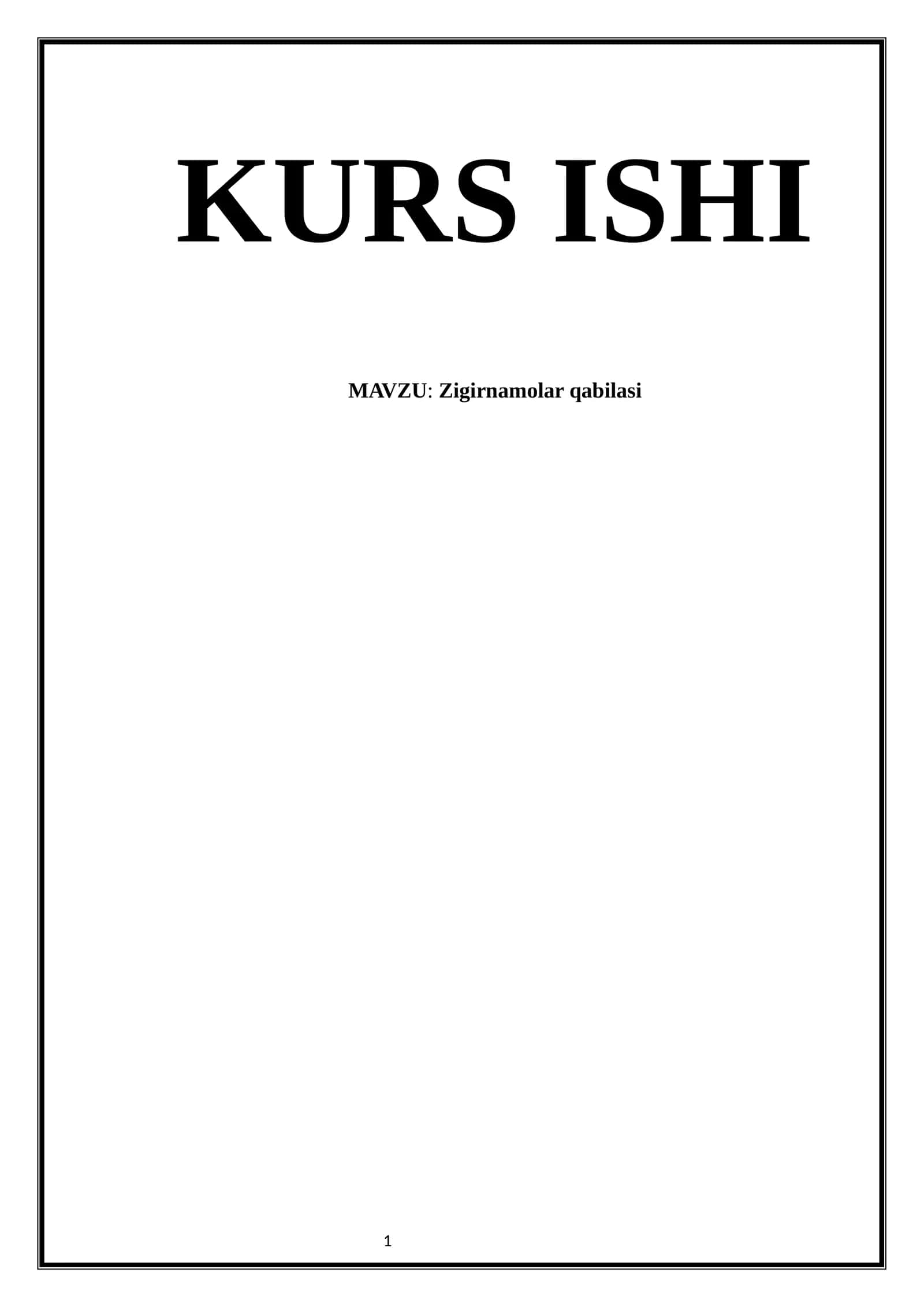 Zigirnamolar qabilasi 1