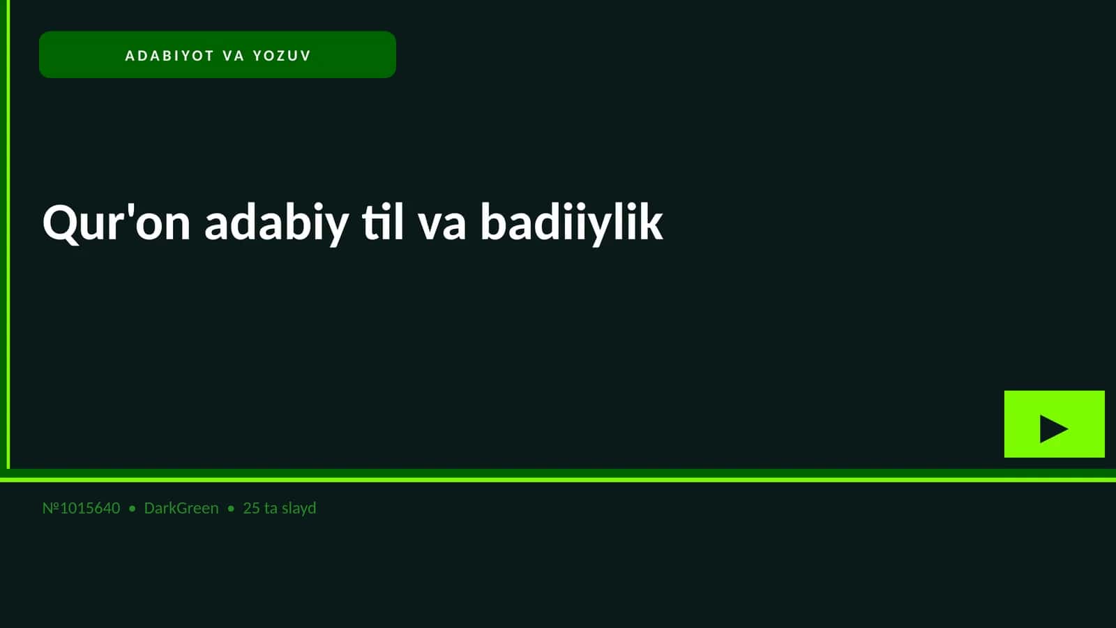 Qur'on adabiy til va badiiylik 1