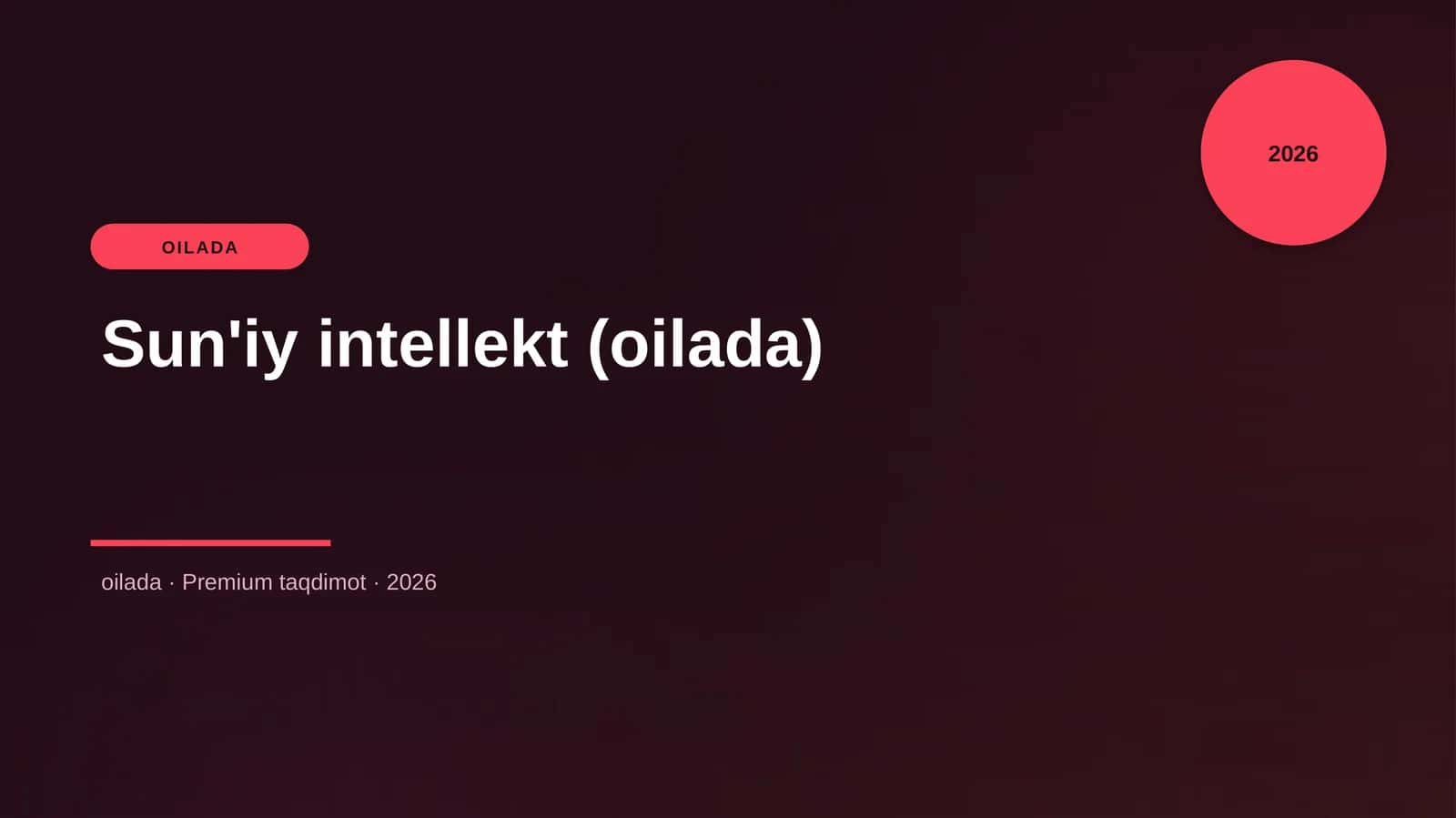 Sun'iy intellekt (oilada) 1