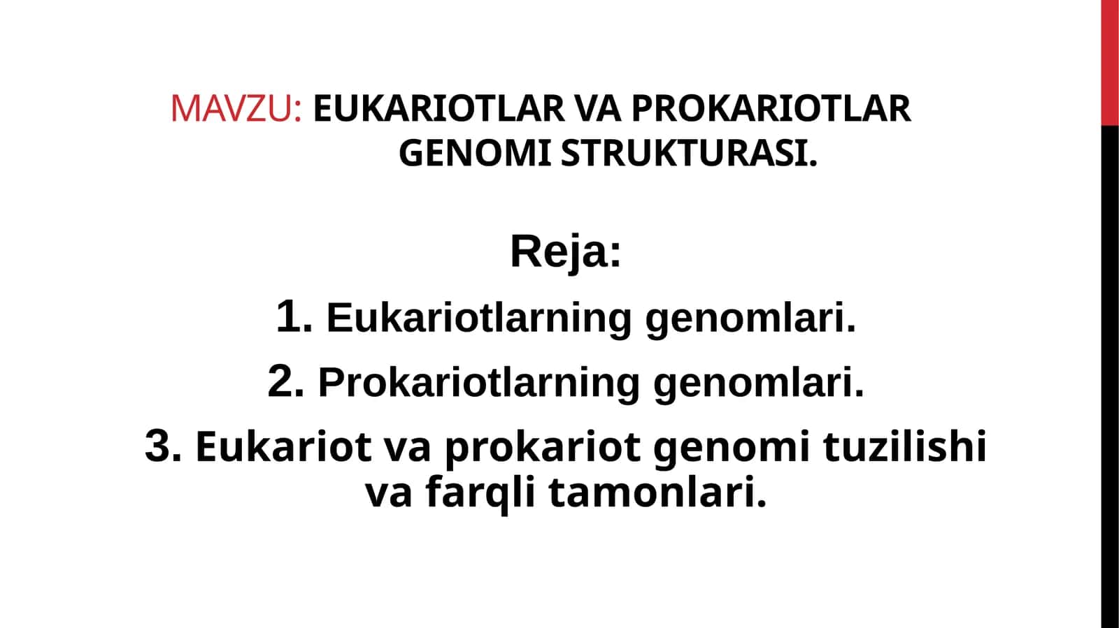 Eukariotlar va prokariotlargenomi strukturasi 1