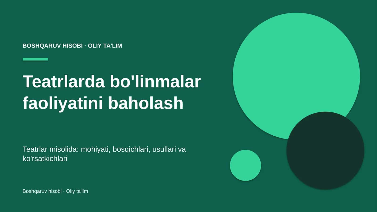 Teatrlarda bo'linmalar faoliyatini baholash 1
