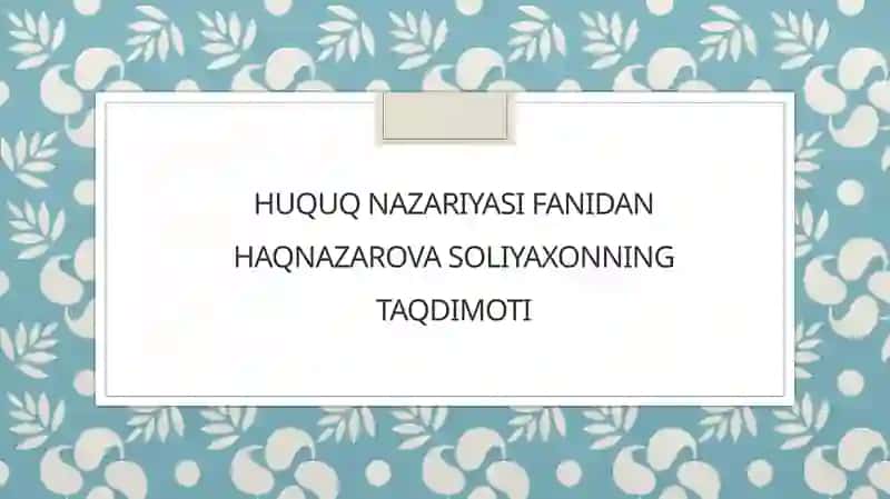 Huquqiy davlat nazariyasi