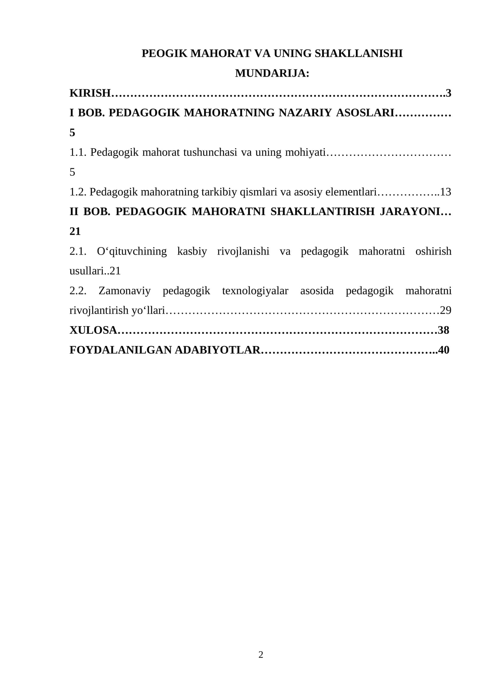 PEOGIK MAHORAT VA UNING SHAKLLANISHI 1