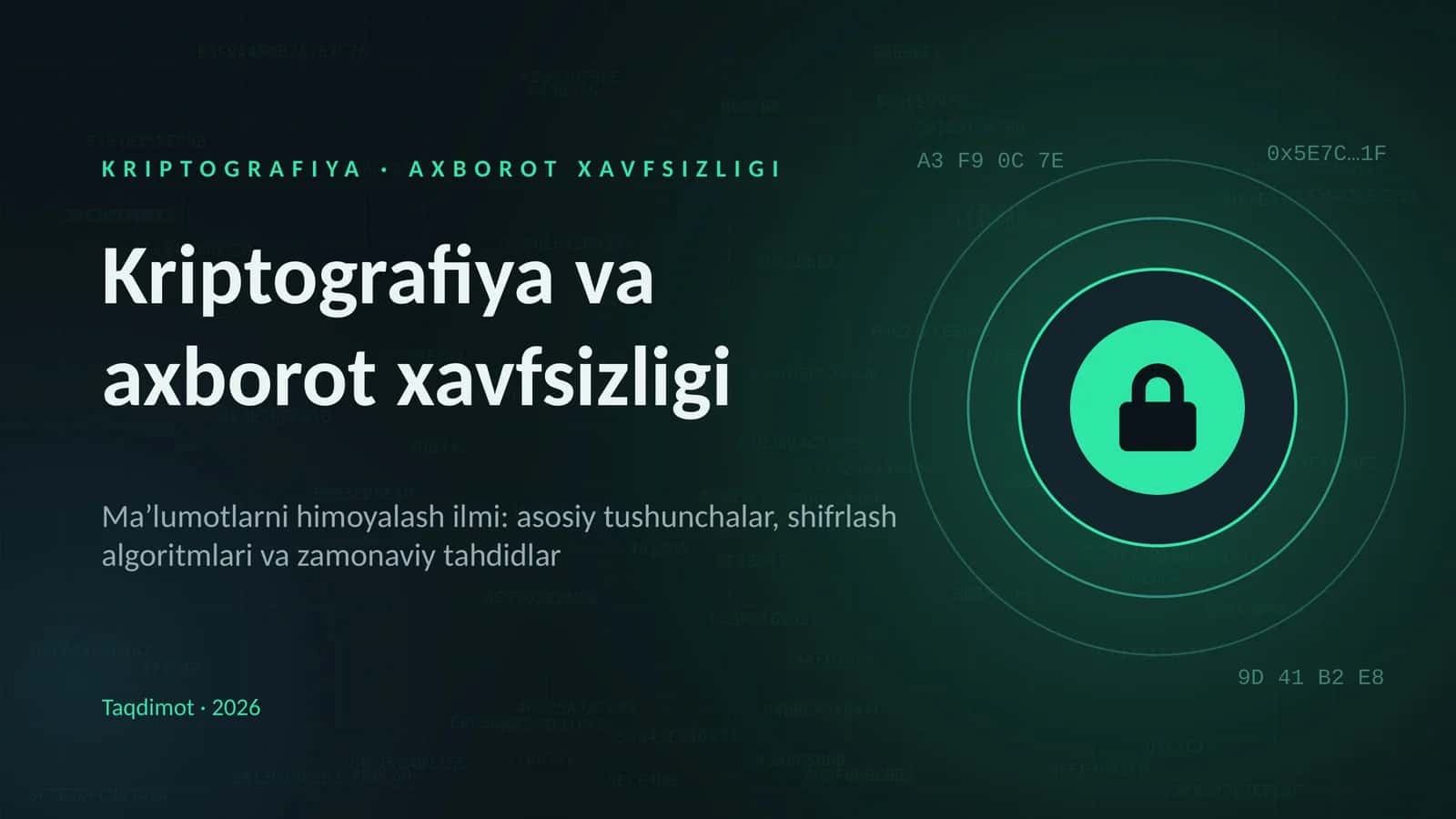KRIPTOGRAFIYA · AXBOROT XAVFSIZLIGI 1