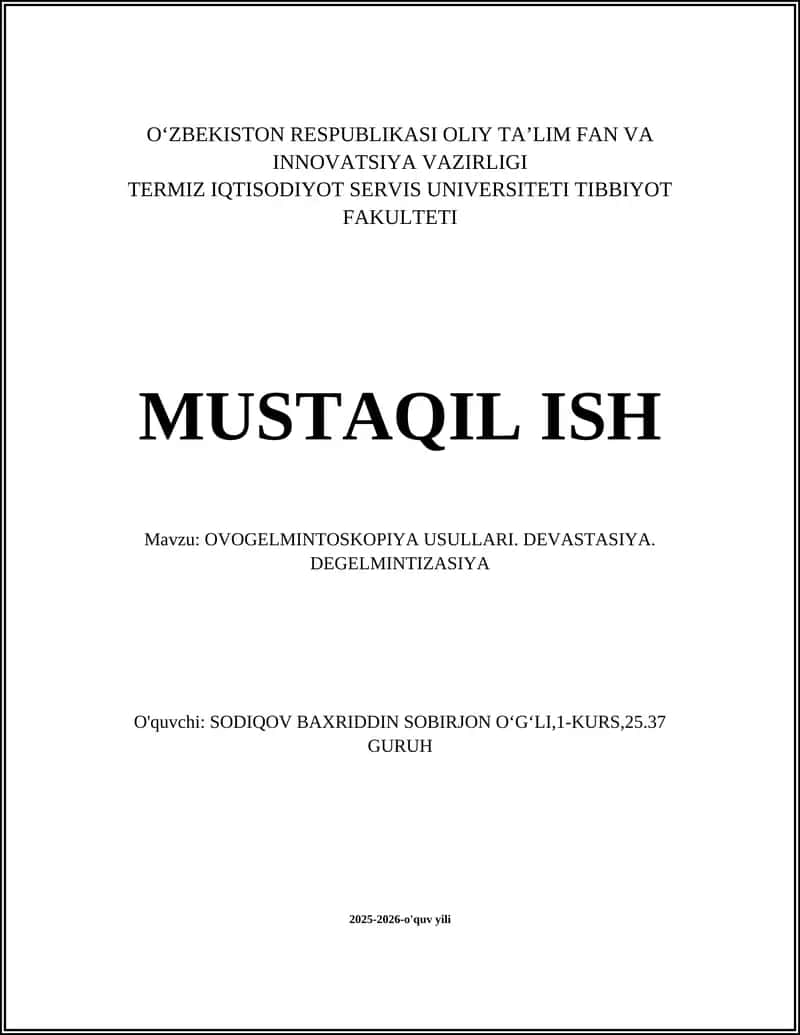 OVOGELMINTOSKOPIYA USULLARI 1
