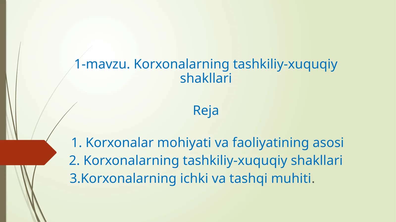 Korxonalarning tashkiliy-xuquqiy shakllari 1