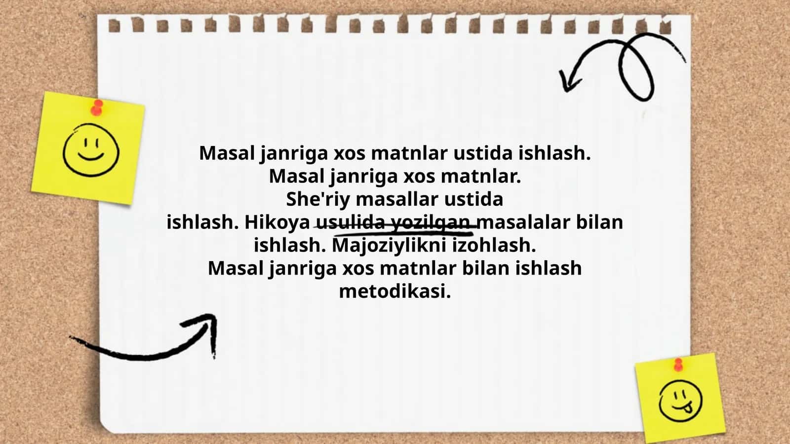 Masal janriga xos matnlar ustida ishlash 1
