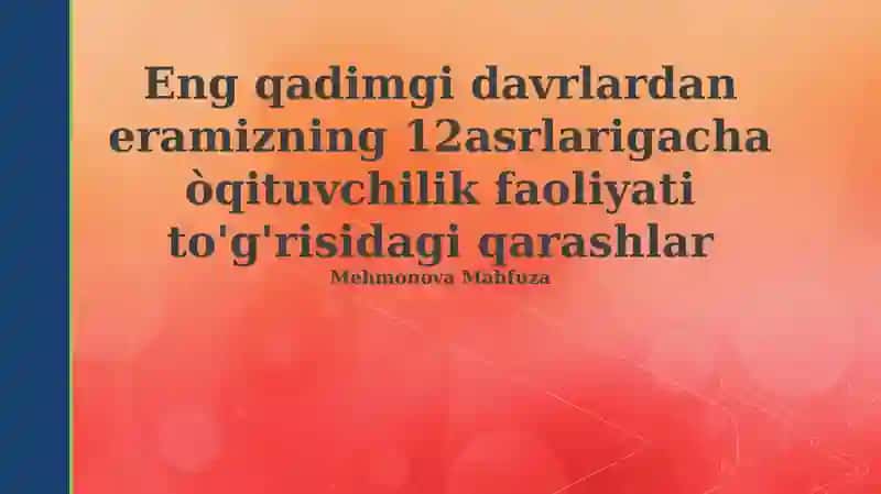 Qadimgi dunyoda ta'lim