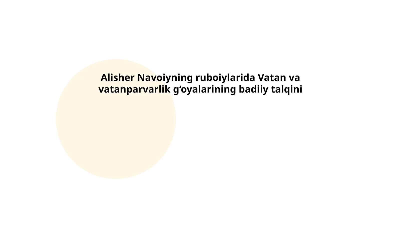 Alisher Navoiyning ruboiylarida Vatan va vatanparvarlik g‘oyalarining badiiy talqini 1