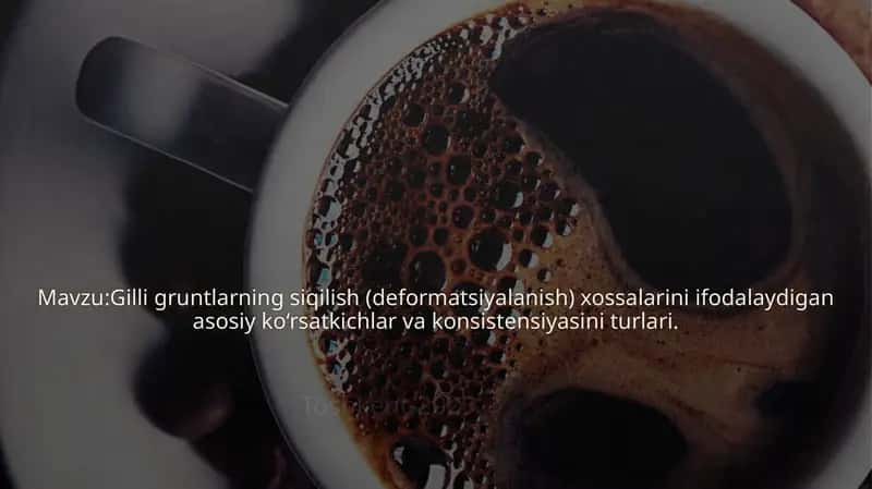 Gilli gruntlarning siqilish (deformatsiyalanish) xossalarini ifodalaydigan asosiy ko‘rsa 1
