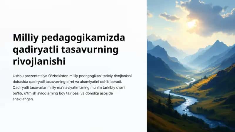 Milliy Pedagogikamizda Qadiryatli Tasavvurlar Rivoyatlar 1