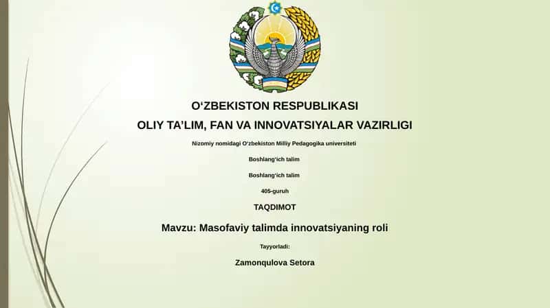 Masofaviy talimda innovatsiyaning roli 1
