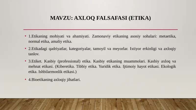 Axloq falsafasi (Etika) 1