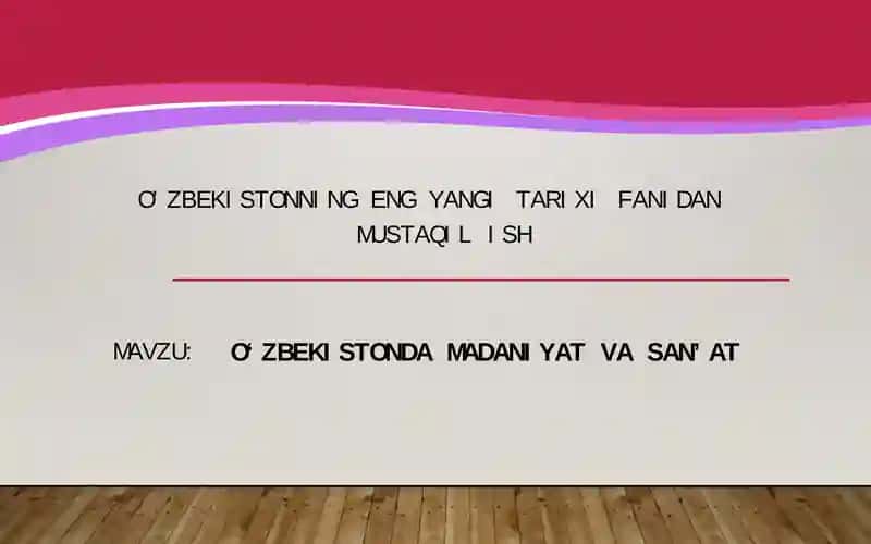 O‘zbekistonning eng yaxshi tarixi fanidan MUSTAQIL ISH