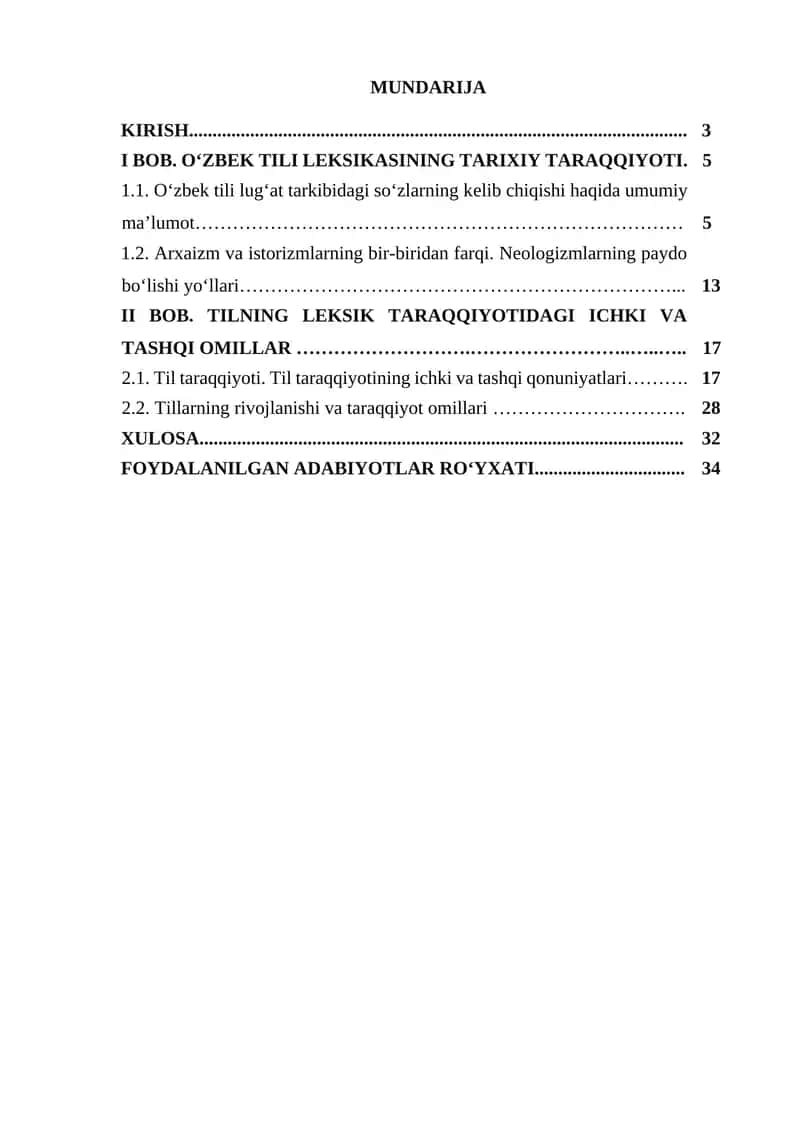 O‘zbek Tili Leksikasining Tarixiy Taraqqiyoti 1