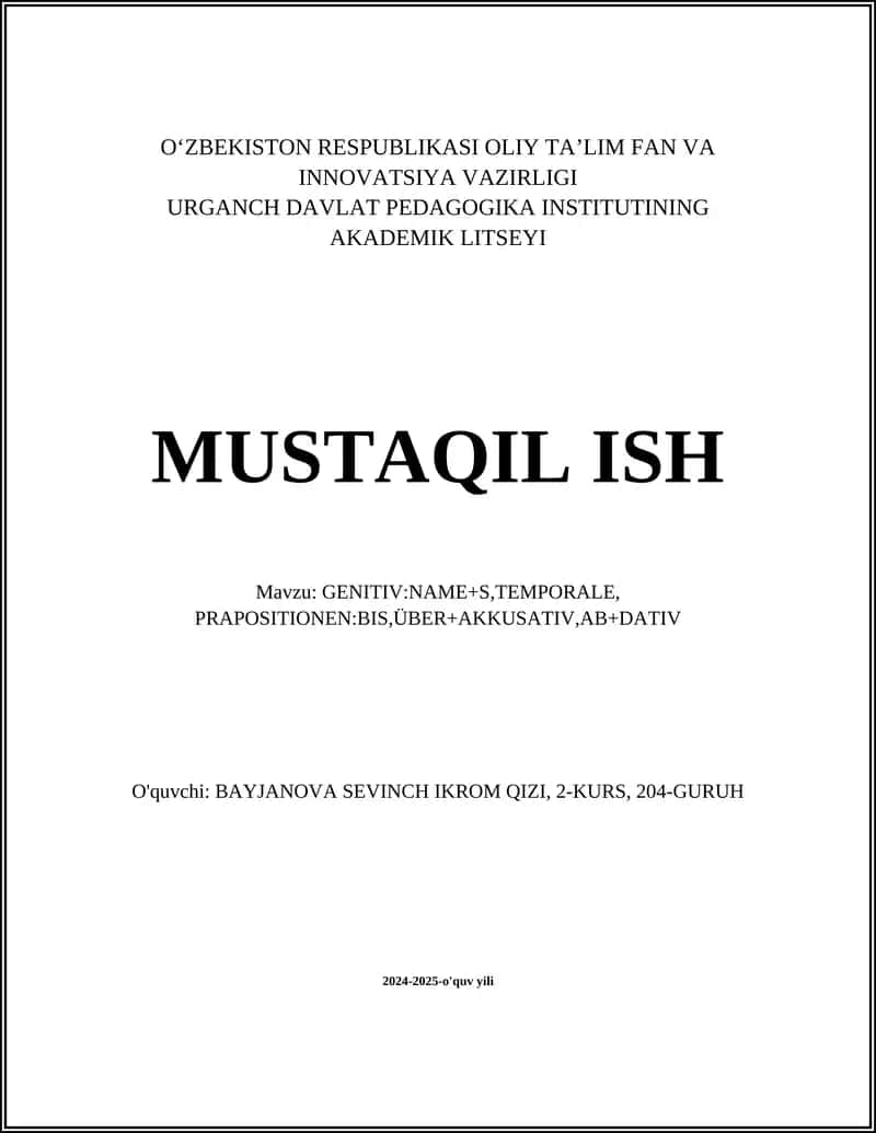 Genitivning umumiy qoidalari 1