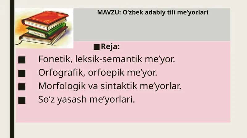 O‘zbek adabiy tili me’yorlari 1