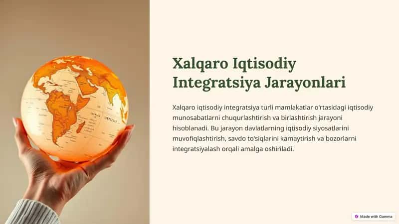 Xalqaro Iqtisodiy Integratsiya Jarayonlari 1